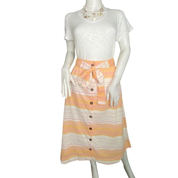 Carve Designs Women's Organic Cotton Button-Down Full Midi Skirt S NWT - Picture 2 of 7